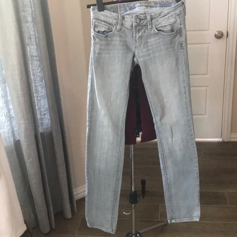 American eagle skinny grey jeans